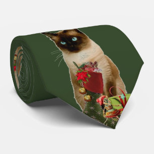 Cravate Joli Tied de Noël de Chat Siamois