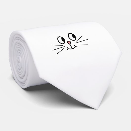 Cravate Joli Visage De Chat. (Roulé)