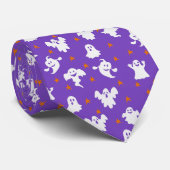 Cravate Jolie Fantômes Halloween violet (Roulé)