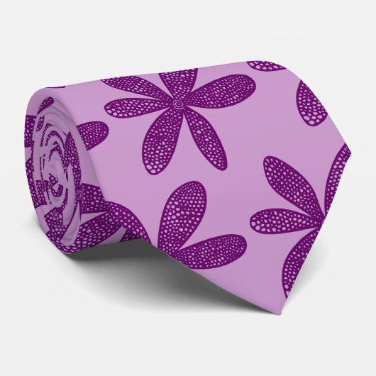 Cravate Jolie fleur - Plum sur CC99CC (Roulé)