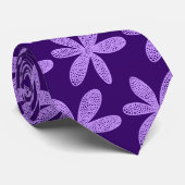 Cravate Jolie fleur - pourpre de Pâques sur Deep Purple (Roulé)