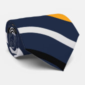 Cravate Jolie rayure ligne arête herringbone blanc jaune b (Roulé)