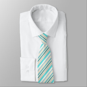 Cravate Jolies rayures aqua blanc