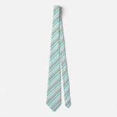 Cravate Jolies rayures aqua blanc (Devant)
