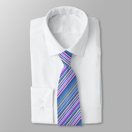 Cravate Jolies rayures bleu violet (Attaché)