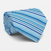 Cravate Jolies rayures bleues blanches (Roulé)