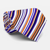 Cravate Jolies rayures bleues orange (Roulé)