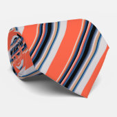 Cravate Jolies rayures orange bleu (Roulé)