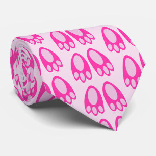 Cravate Jolis pieds de lapin fille bébé rose motif de Pâqu