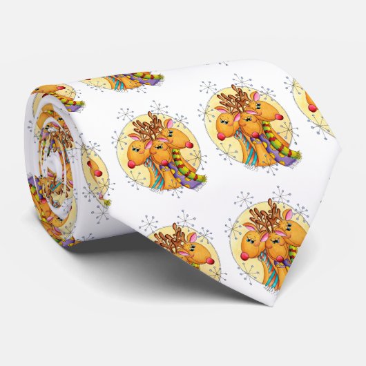 Cravate Jolis rennes de Noël portant des écharpes avec des (Roulé)