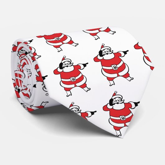 Cravate Jolly Santa Claus appelle Reindee à Noël (Roulé)