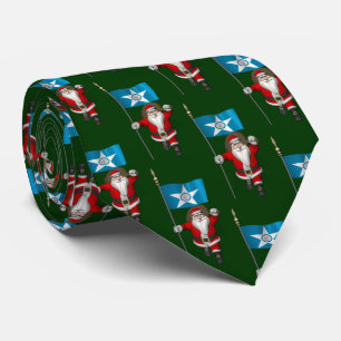 Cravate Jolly Santa Claus Avec Drapeau De Houston