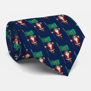 Cravate Jolly Santa Claus Avec Drapeau De Washington