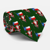 Cravate Jolly Santa Claus With Flag Of Texas (Roulé)