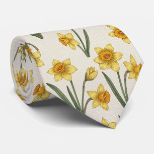 Cravate Jonquille jaune ensoleillée Fleur de printemps