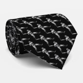 Cravate Joueur de baseball gris noir balle batte sport jeu (Roulé)
