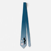 Cravate Joueur de baseball Noir Silhouette Bleue (Devant)