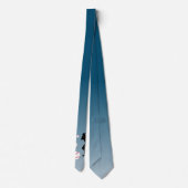 Cravate Joueur de baseball Noir Silhouette Bleue (Dos)