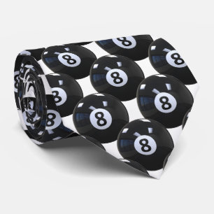 Cravate Joueur de billard américain 8 Ball Blanc Cool