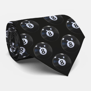 Cravate Joueur de billard américain Balle 8 noire Cool