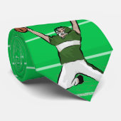 Cravate Joueur de football personnalisé Touchdown vert et  (Roulé)