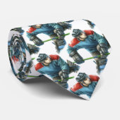 Cravate Joueur de hockey amusant (Roulé)