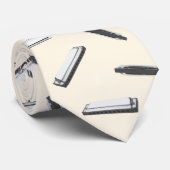 Cravate Joueur d'harmonica Bouche Organes Notes de Musique (Roulé)