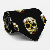 Cravate Jour de la mort Crâne Sugar Grunge Design (Roulé)