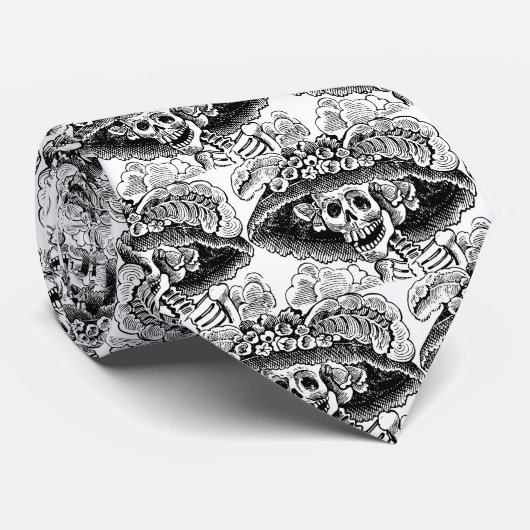 Cravate Jour de la mort Elégance - La Calavera Catrina (Roulé)