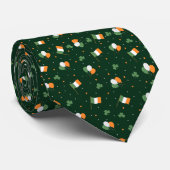 Cravate Jour de la Saint Patrick, Shamrock du drapeau irla (Roulé)