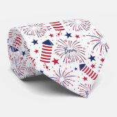 Cravate Jour de l'Indépendance du 4 juillet Motif de feux (Roulé)
