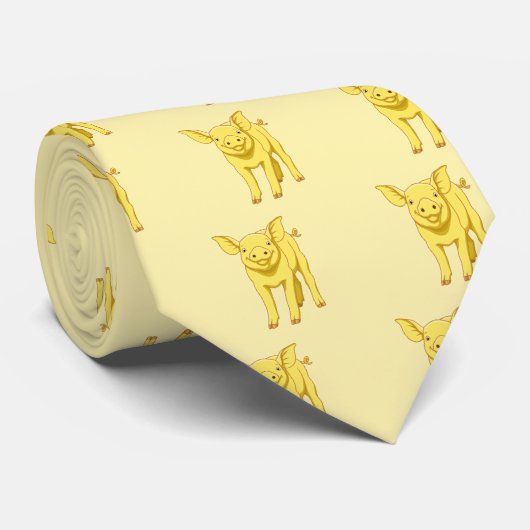 Cravate Jour du cochon jaune 17 juillet Piglet mou (Roulé)