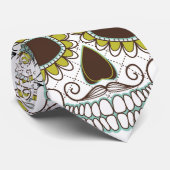 Cravate Jour du crâne floral mort (Roulé)