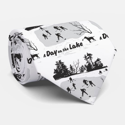 Cravate Journée de hockey sur le lac Pond (Roulé)