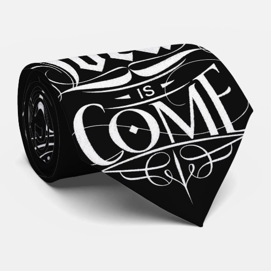 Cravate Joy to the World Chalkboard Christian Calligraphy (Roulé)