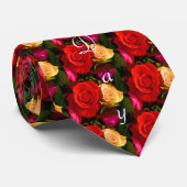 Cravate Joyeuse Fête des mères Rose rouge jaune (Roulé)