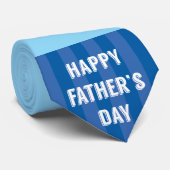 Cravate Joyeuse Fête des Pères Rayures Bleues - Fête des P (Roulé)