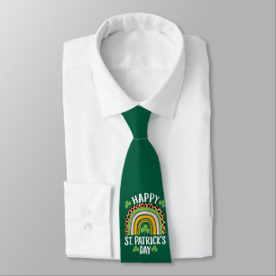 Cravate Joyeuse Fête Saint Patrick Arc-en-ciel Trèfle