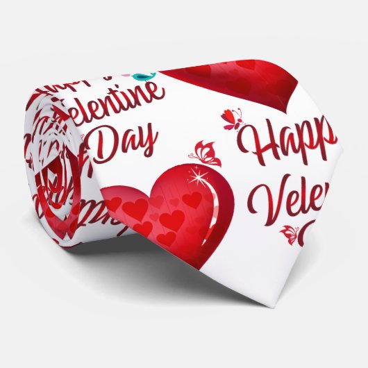 Cravate Joyeuse Saint-Valentin (Roulé)