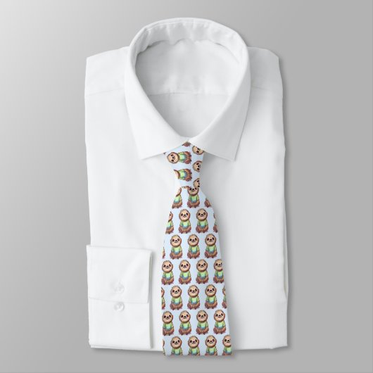 Cravate Joyeuse Sloth portant une chemise mignonne Motif (Attaché)