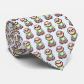 Cravate Joyeuse Sloth portant une chemise mignonne Motif (Roulé)