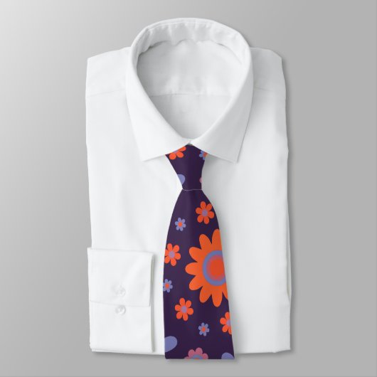 Cravate Joyeuses Fleurs Rétro mignonnes les années 70 Hipp (Attaché)
