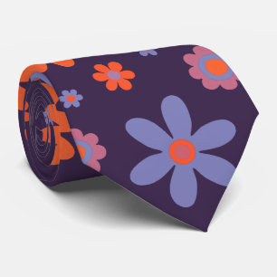 Cravate Joyeuses Fleurs Rétro mignonnes les années 70 Hipp
