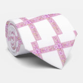 Cravate Joyeuses Pâques Croix Rose avec Lys (Roulé)