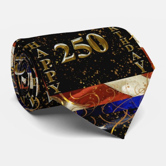 Cravate Joyeux 250e anniversaire Amérique ! (Roulé)