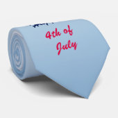 Cravate Joyeux 4 juillet avec drapeau américain (Roulé)