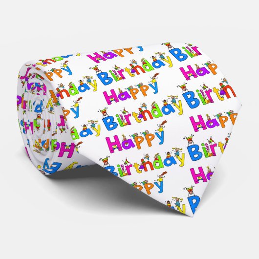 Cravate Joyeux anniversaire (Roulé)
