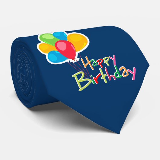 Cravate Joyeux anniversaire (Roulé)