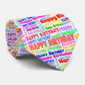 Cravate Joyeux anniversaire (Roulé)