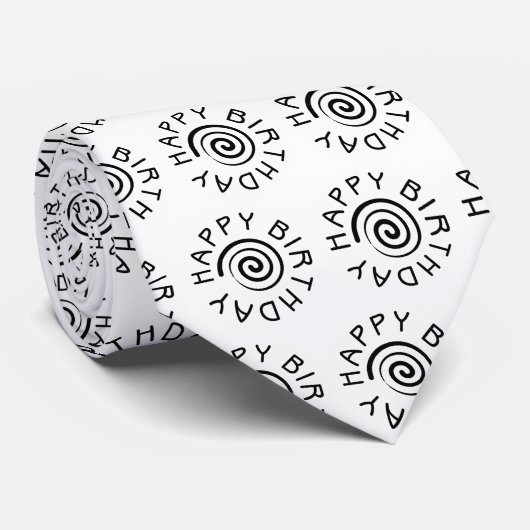 Cravate Joyeux anniversaire - 2 (Roulé)